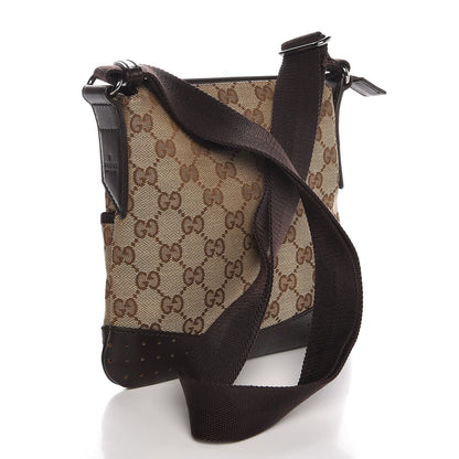Gucci Monogram Calfskin Perforated Small Flat Messenger Bag Dark Brown 3 of 7