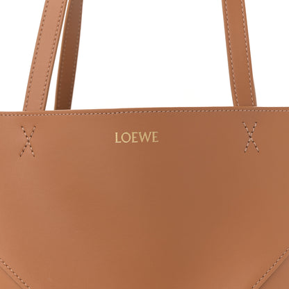 Loewe Shiny Calfskin Medium Puzzle Fold Tote Warm Desert 8 of 10