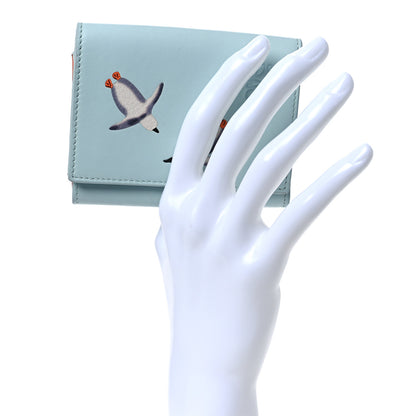 Loewe X SUNA FUJITA Nappa Penguin Trifold Wallet Blue Ice 2 of 11