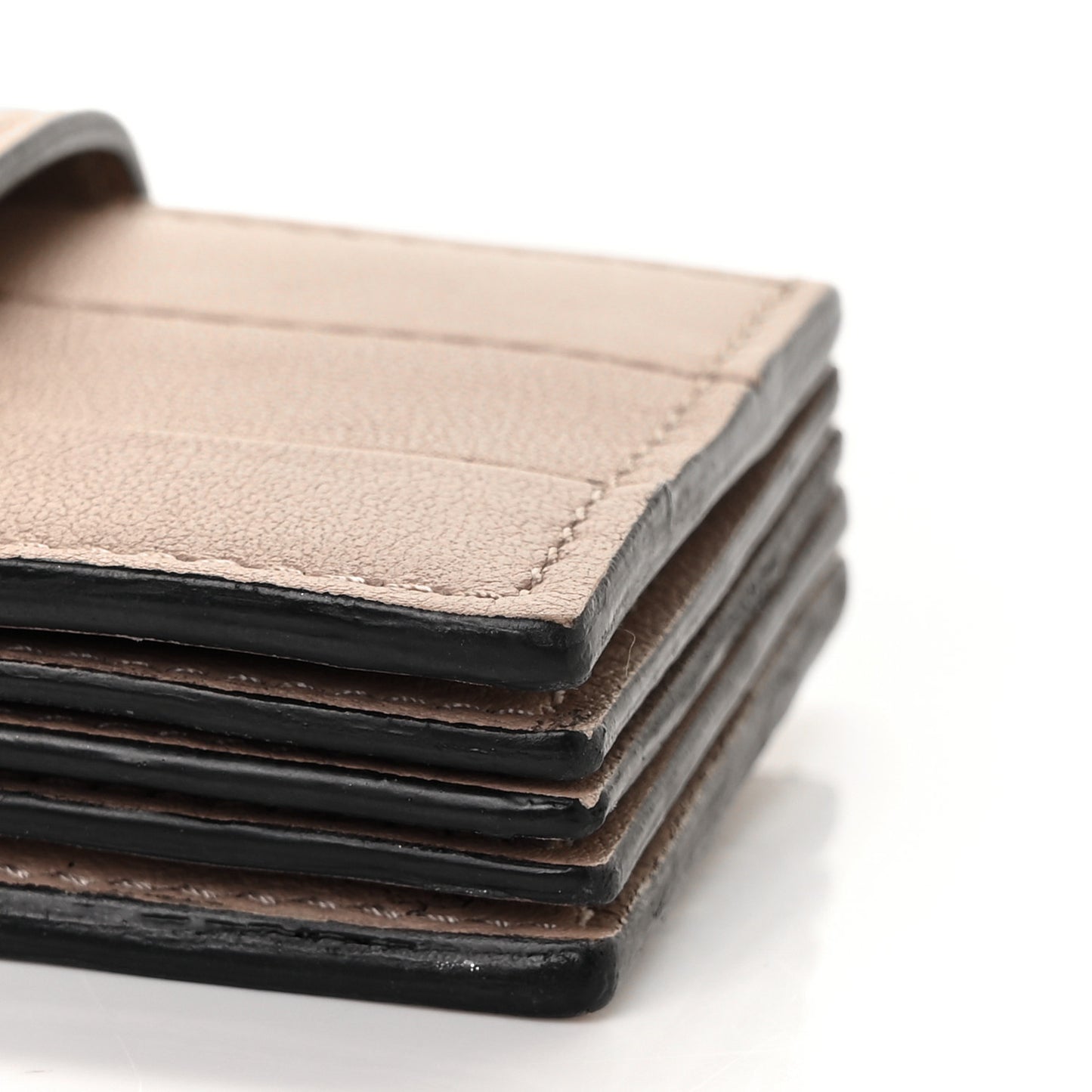 Calfskin Accordion Card Holder Rose Cannelle