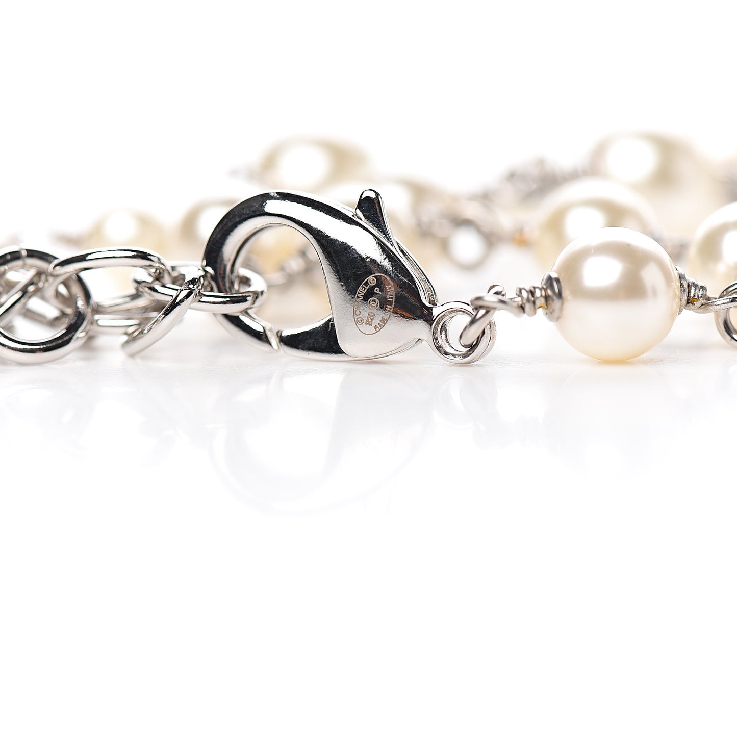 Pearl Crystal CC Starfall Necklace Silver