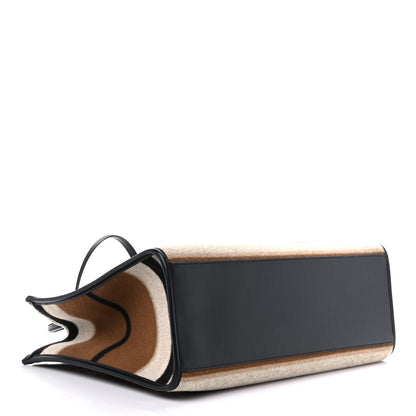 Burberry Wool Calfskin Medium Striped Freya Tote Brown 3 of 8