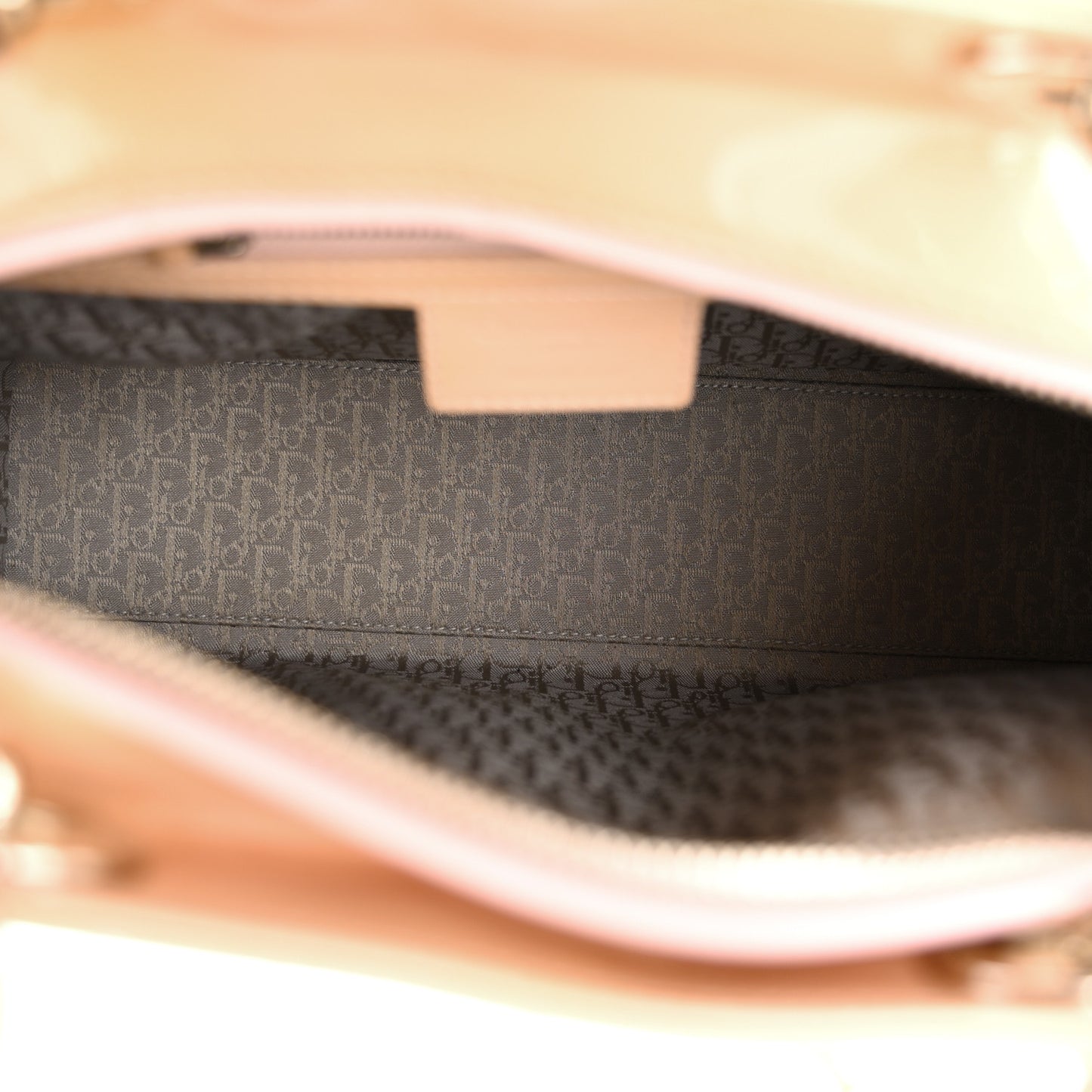 Patent Cannage Large Lady Dior Dark Beige