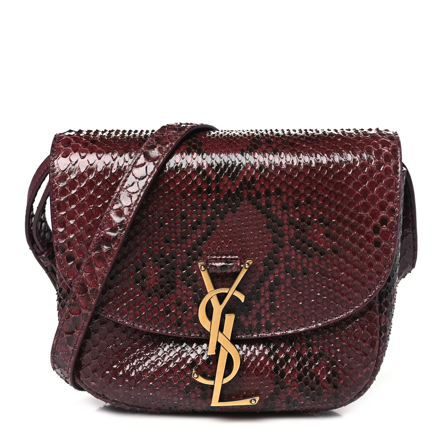 Snakeskin Small Kaia Satchel Burgundy