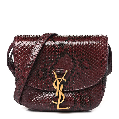 Saint Laurent Snakeskin Small Kaia Satchel Burgundy 1 of 10