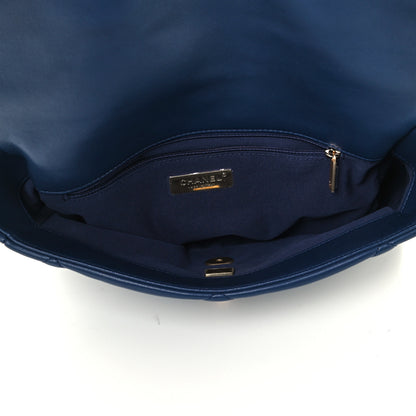 Chanel Lambskin Quilted Large Chanel 19 Flap Navy Blue 5 of 10