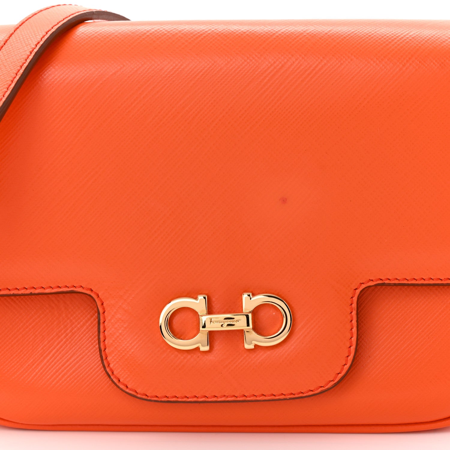 Salvatore Ferragamo Printed Calfskin Paris Crossbody Bag Orange 12 of 19