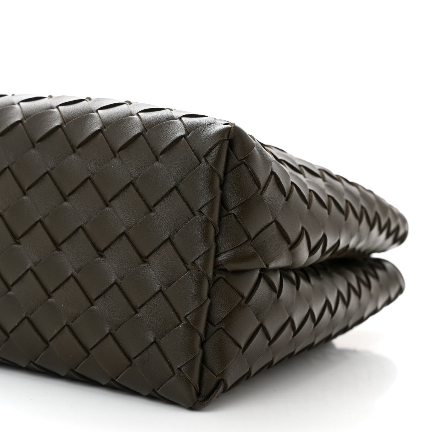 Nappa Intrecciato Medium Andiamo Shoulder Bag Kaki