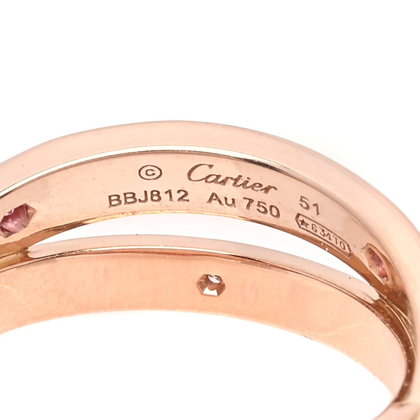 18K Pink Gold Diamond Pink Sapphire LOVE Ring 51/5.75
