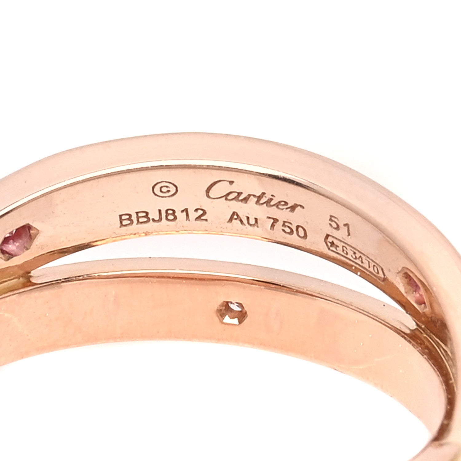 Cartier 18K Pink Gold Diamond Pink Sapphire LOVE Ring 51/5.75 5 of 5