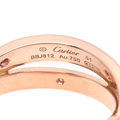Cartier 18K Pink Gold Diamond Pink Sapphire LOVE Ring 51/5.75 5 of 5