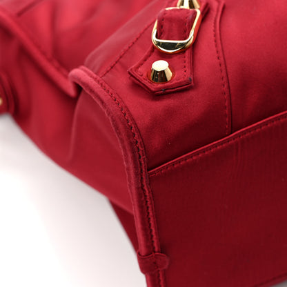 Balenciaga Satin Classic Gold Hardware City Red 10 of 12