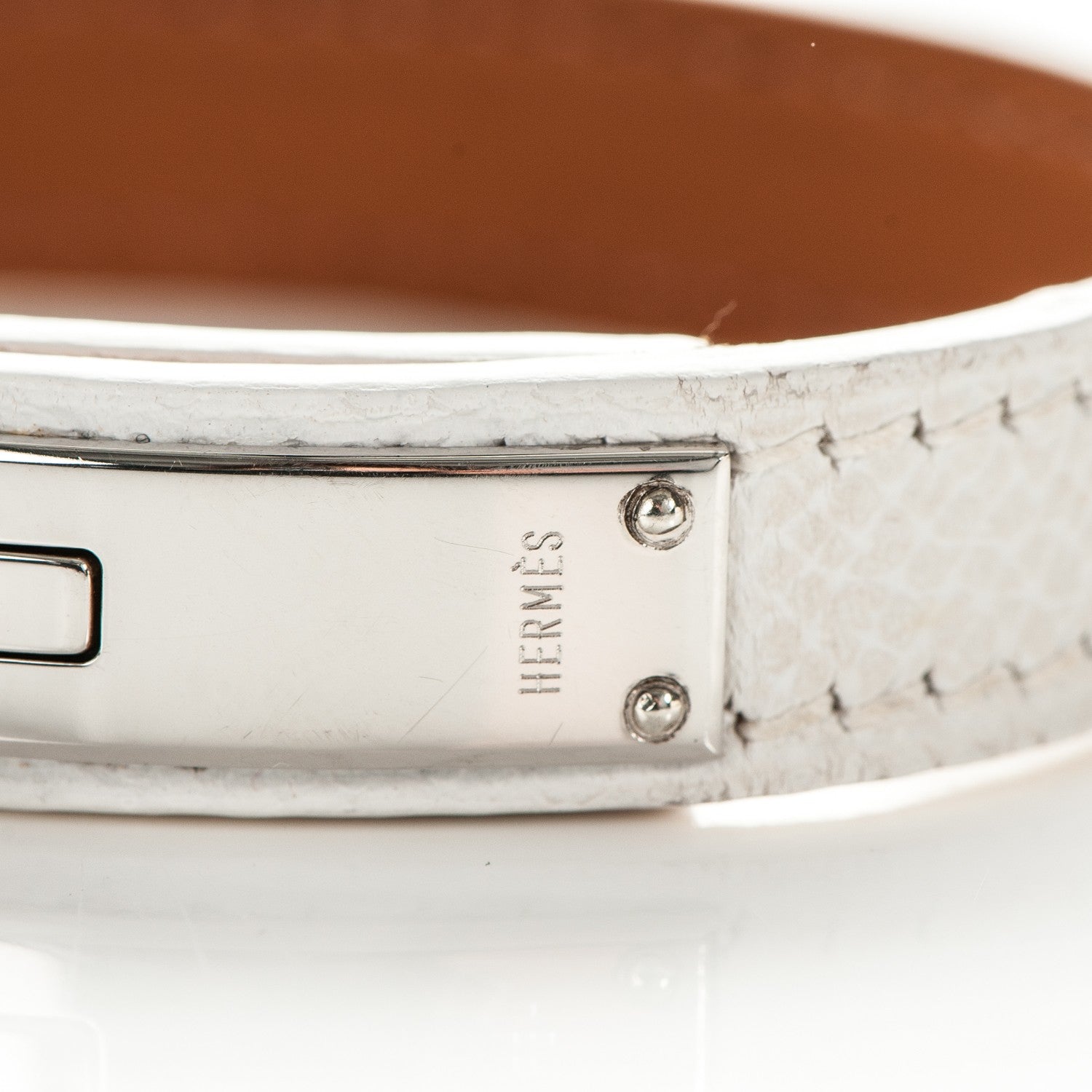 Hermes Epsom Kelly Single Tour Bracelet S White 4 of 8