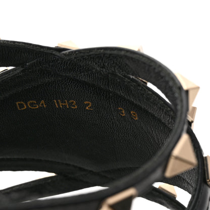 Valentino Garavani Calfskin Rockstud Slide Sandals 39 Black 9 of 9