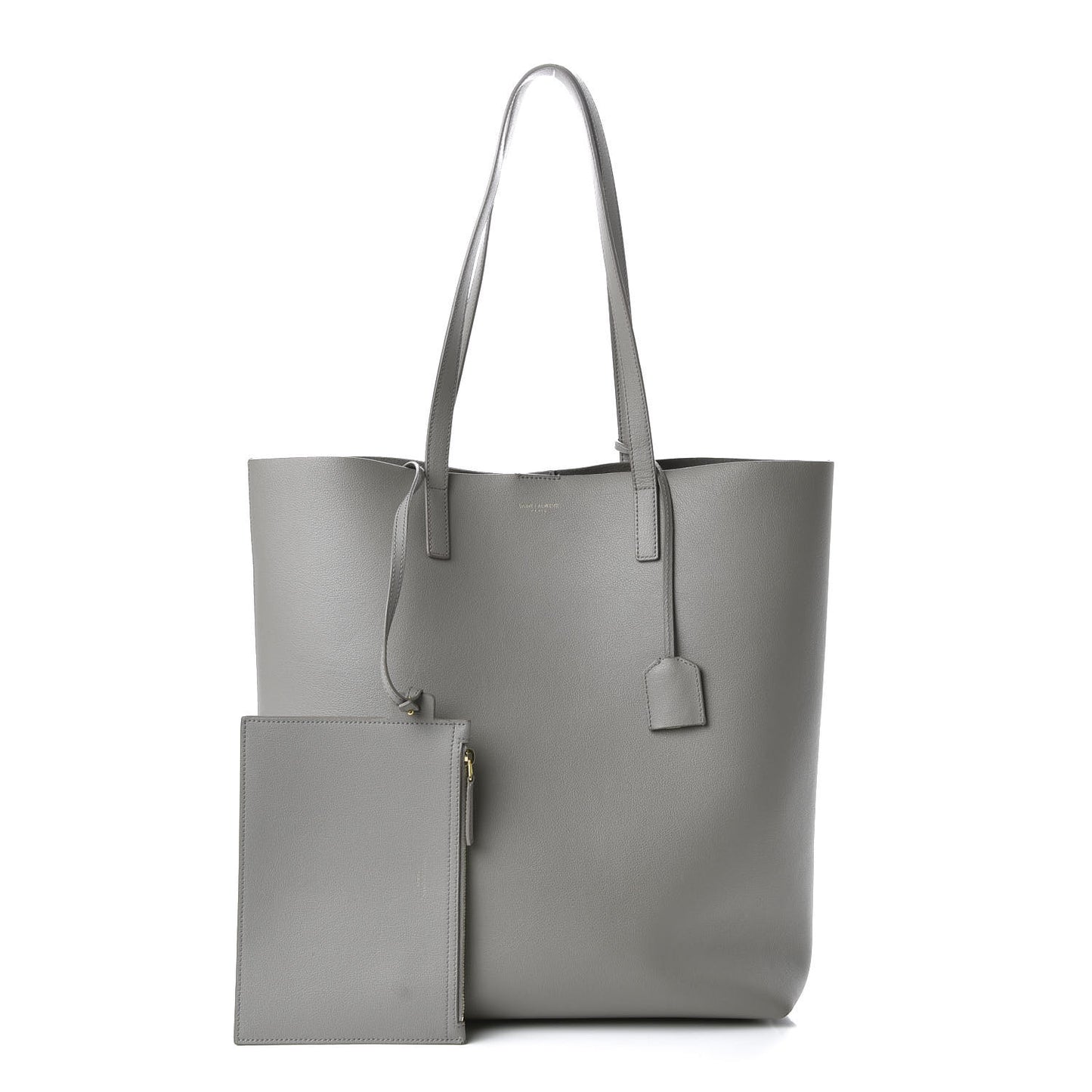Calfskin Medium Shopping Tote Oyster Grey