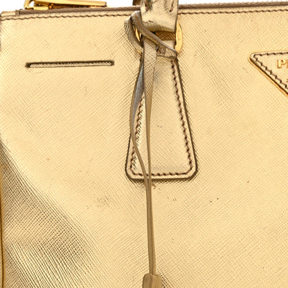Prada Metallic Saffiano Small Galleria Double Zip Tote Platino 11 of 22