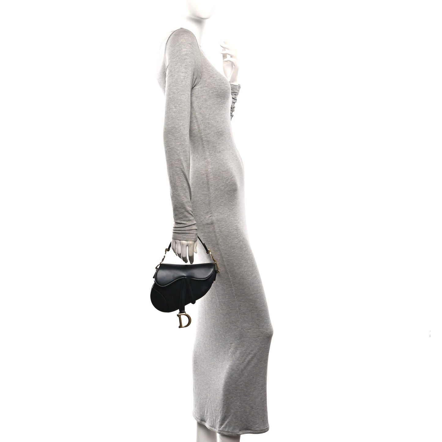 Calfskin Mini Saddle Bag Black