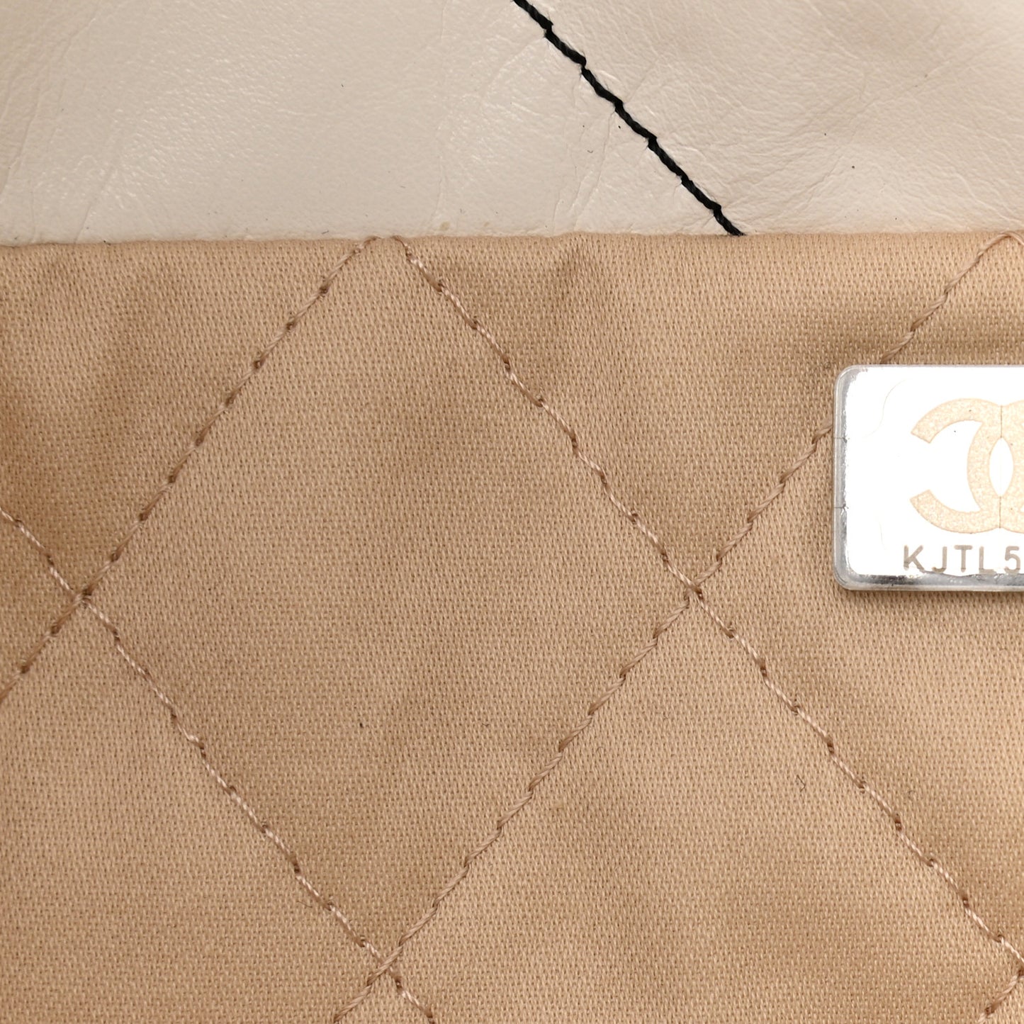Shiny Calfskin Quilted Small Chanel 22 White