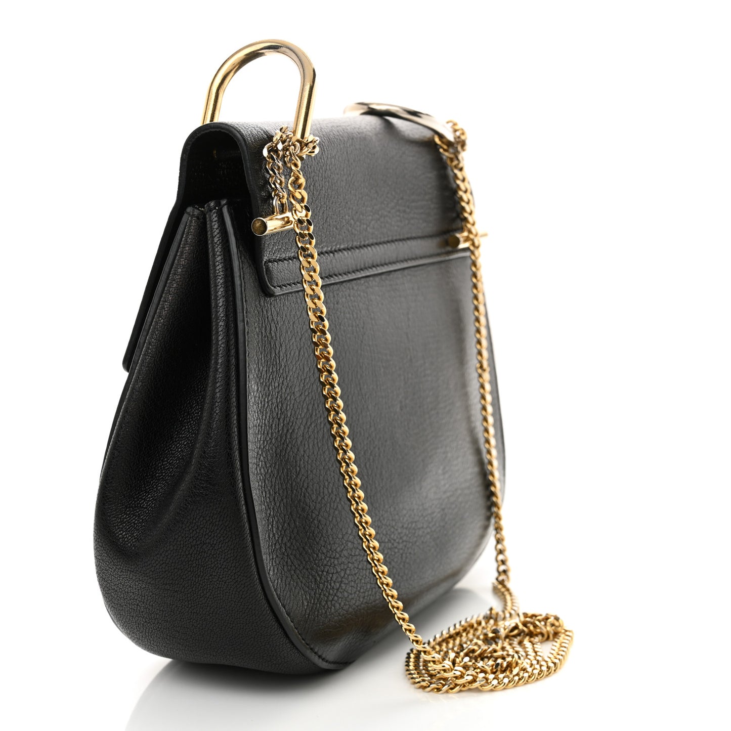 Grained Lambskin Drew Shoulder Bag Black