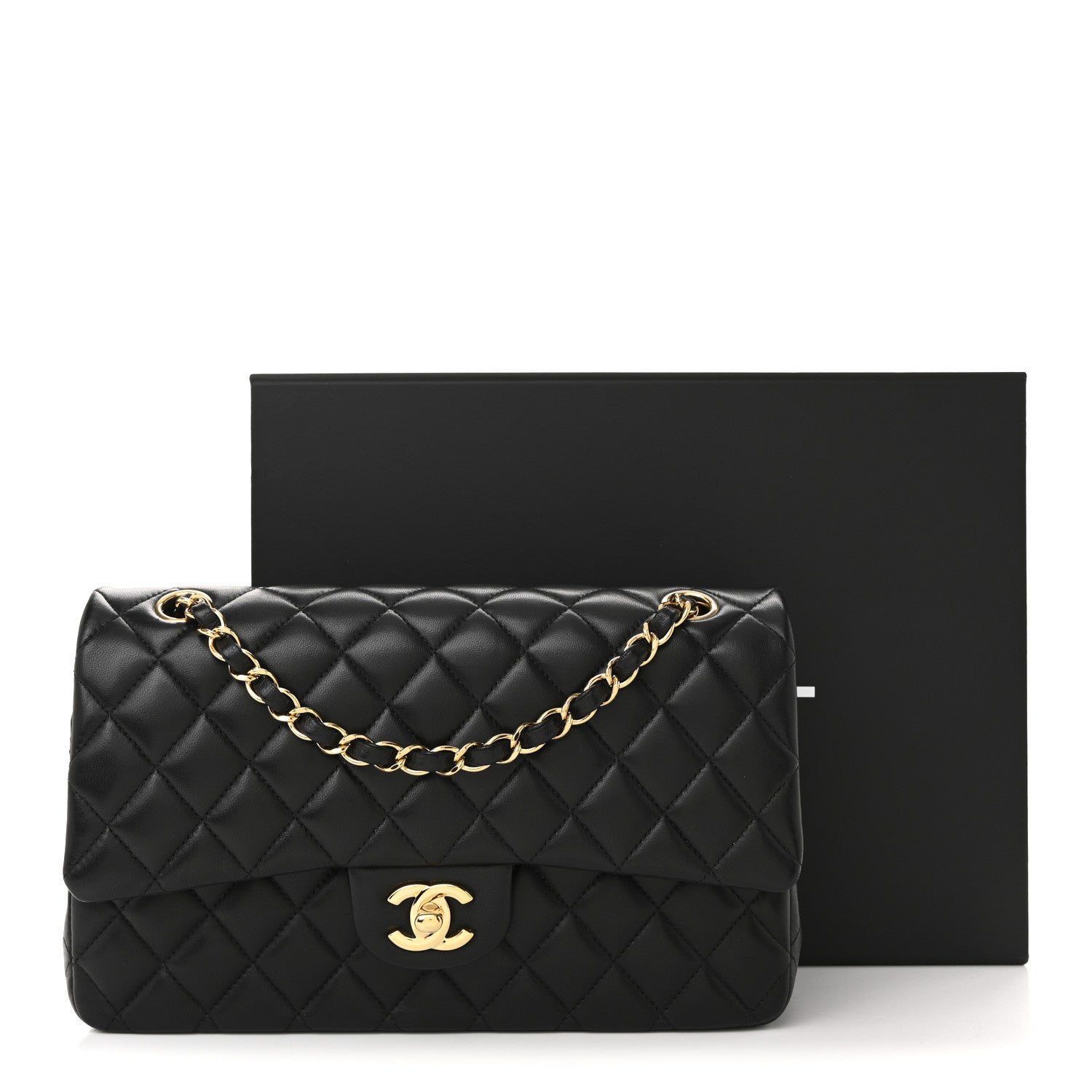 Chanel Lambskin Quilted Medium Double Flap Black 11 of 11