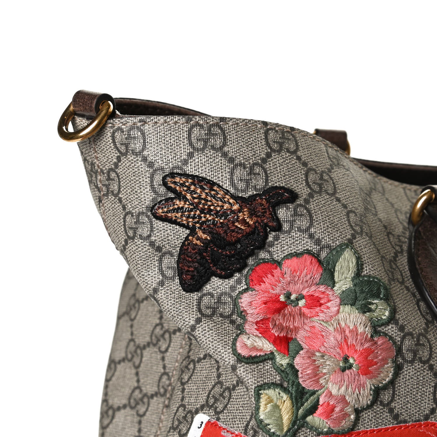 Gucci Soft GG Supreme Monogram Courrier Medium Crossbody Tote Beige New Acero 12 of 13