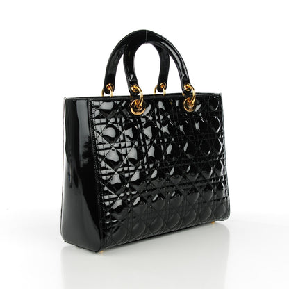Christian Dior Patent Cannage Large Lady Dior Black 3 of 7