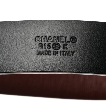 Chanel Calfskin Belt 95 38 Burgundy 5 of 7