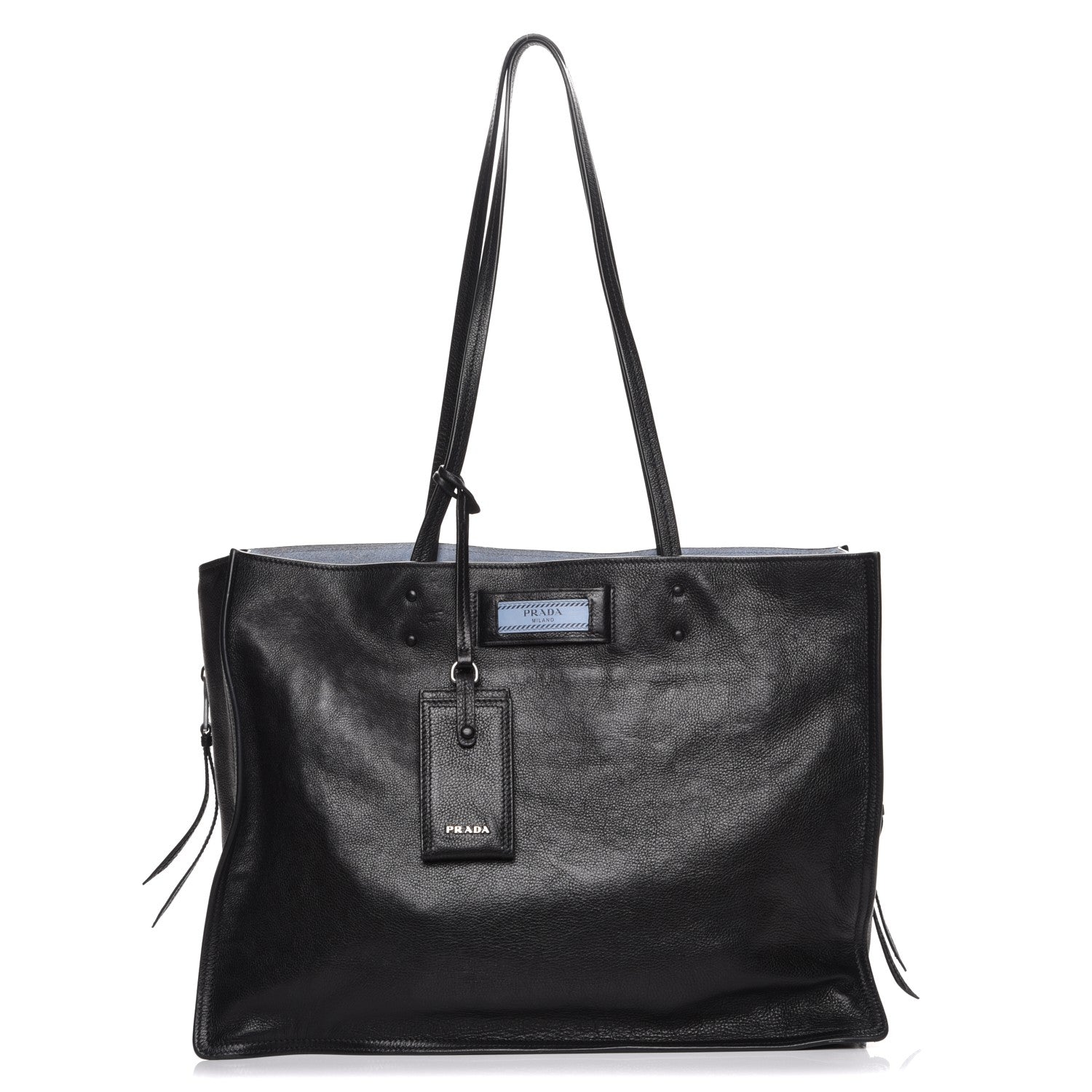 Prada Glace Calf Etiquette Tote Black Astrale 1 of 10