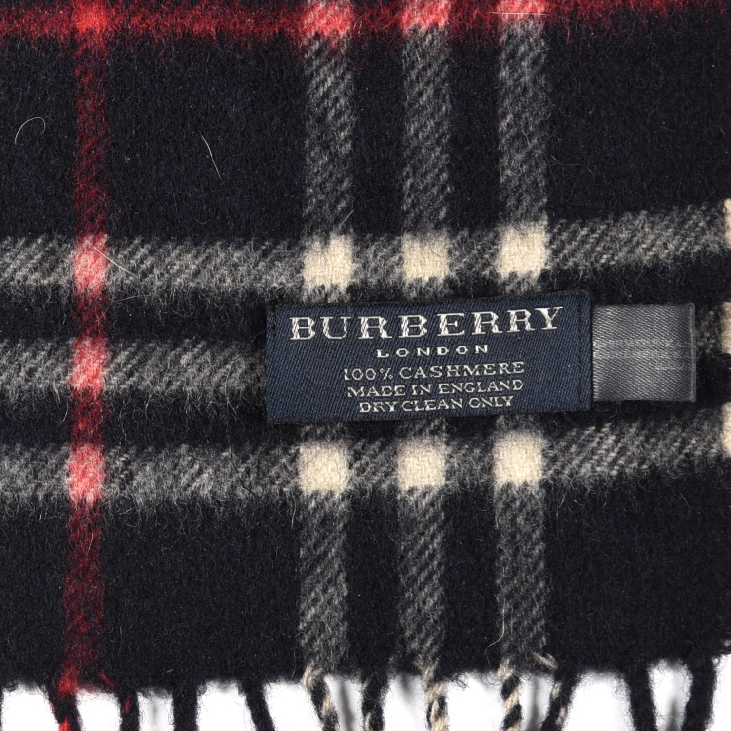 Burberry Cashmere Vintage Check Icon Stripe Scarf Black 3 of 4