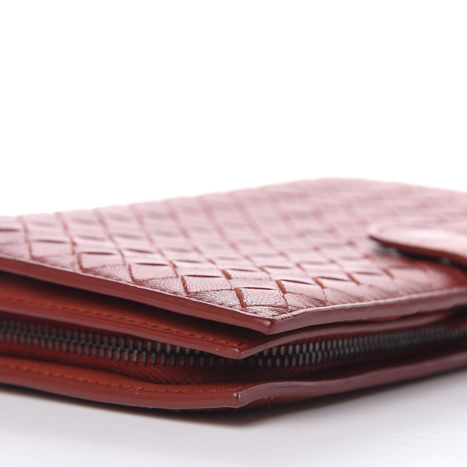 Bottega Veneta Nappa Intrecciato Continental Snap Wallet Brique 8 of 12