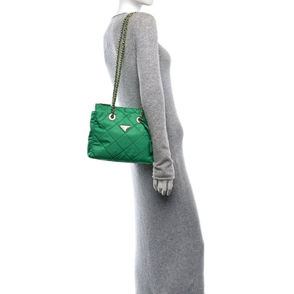 Prada Re-Nylon Saffiano Stitched Re-Edition 1995 Chaine Shoulder Bag Menta 3 of 10