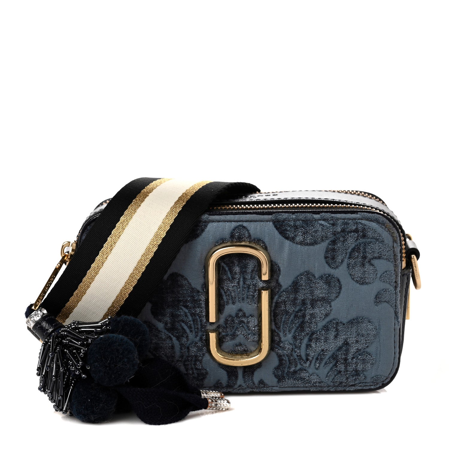 Marc Jacobs Damask Jacquard Small Snapshot Camera Bag Blue 1 of 7