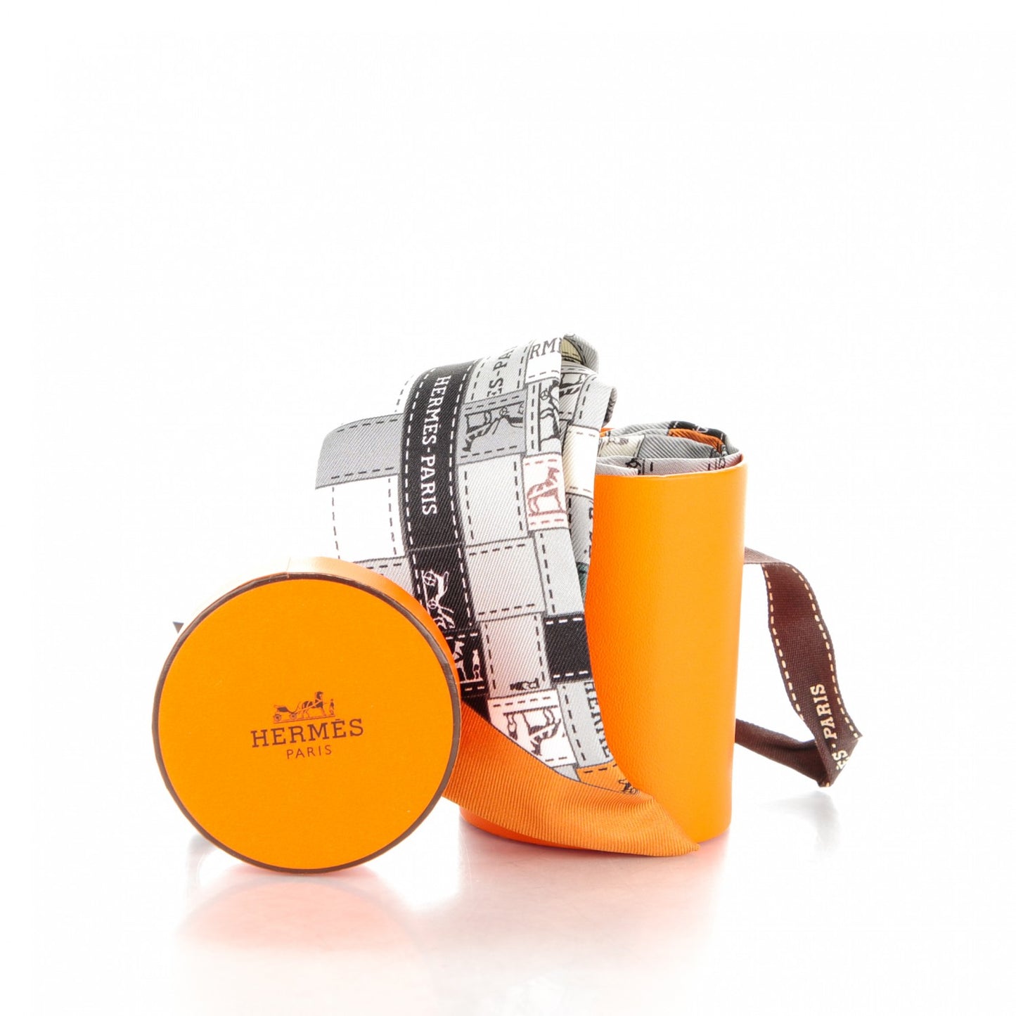 Silk Bolduc Au Carre Twilly Gris Caramel Blanc