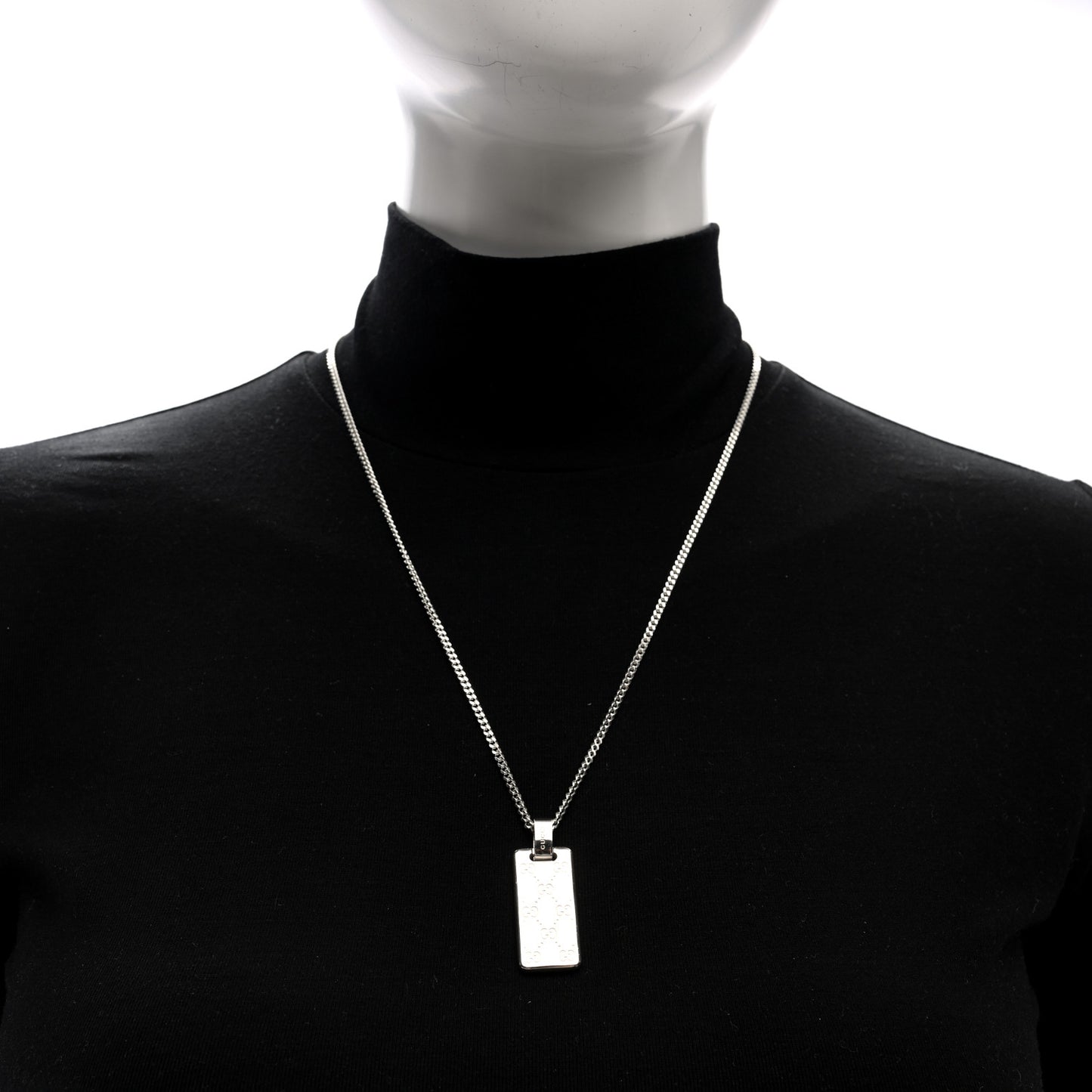 Sterling Silver Signature Tag Pendant Necklace
