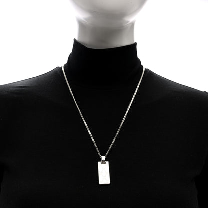 Gucci Sterling Silver Signature Tag Pendant Necklace 3 of 4