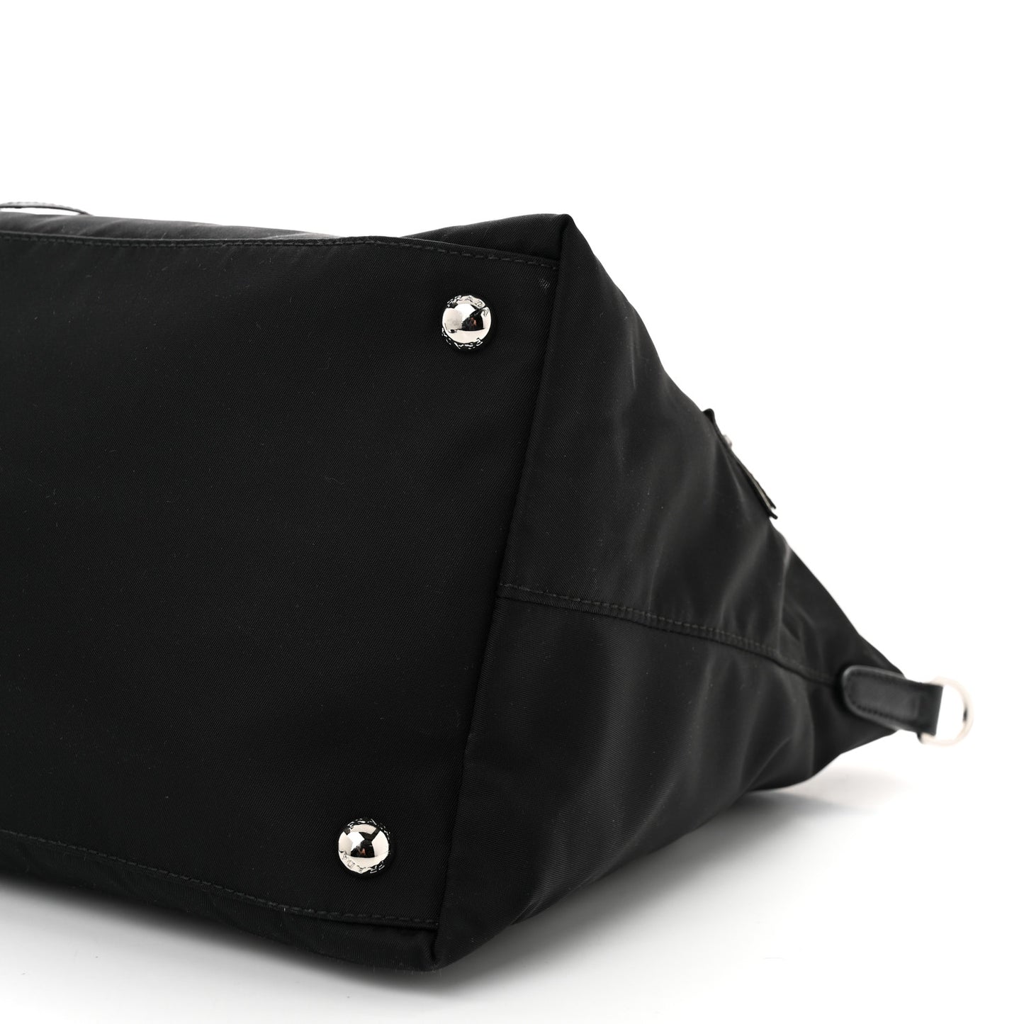Nylon Tessuto Saffiano Robot Tote Bag Black Petal