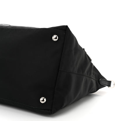 Prada Nylon Tessuto Saffiano Robot Tote Bag Black Petal 10 of 10