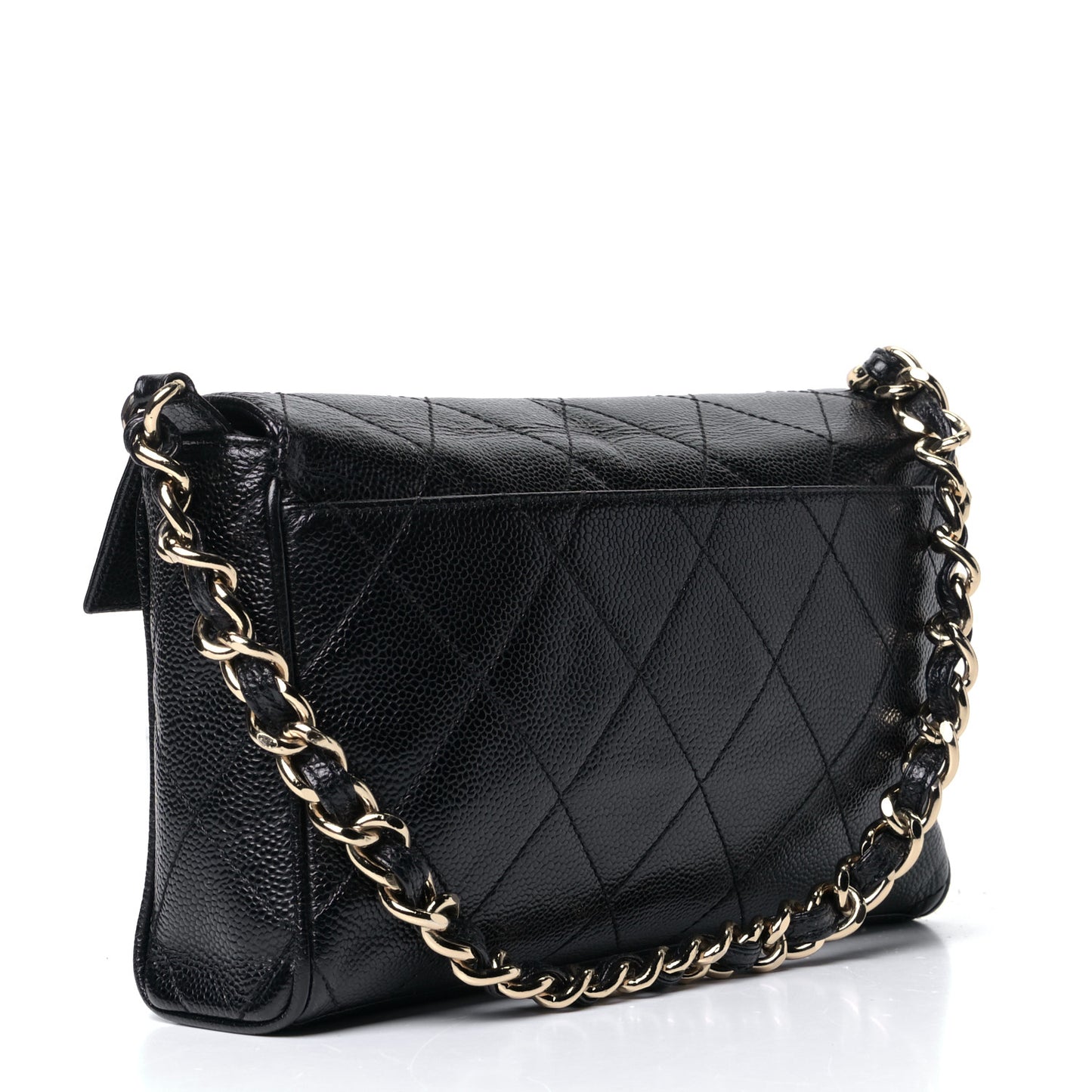 Caviar Quilted Medium Single Flap Black