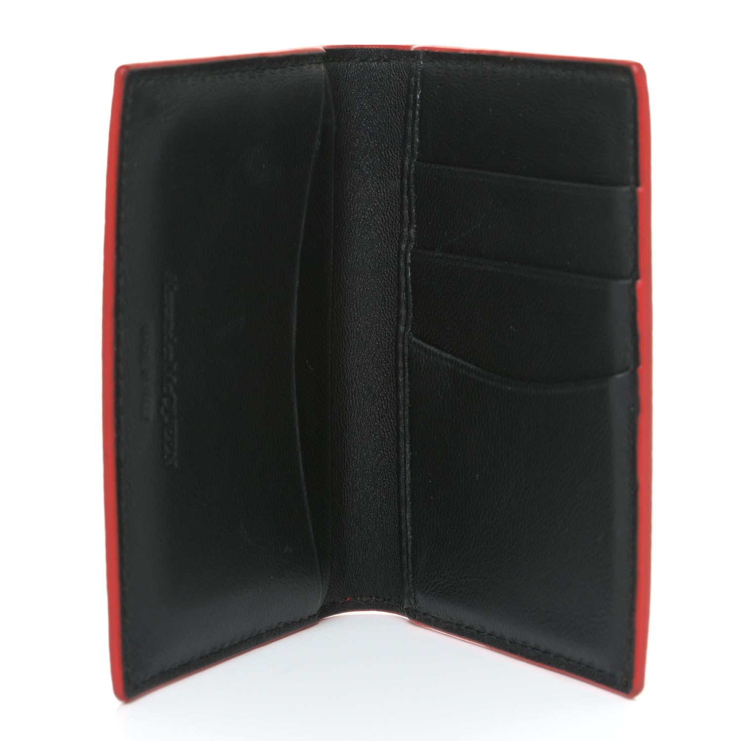 Alexander McQueen Grained Calfskin Small Skull Pocket Organizer Red 5 of 10