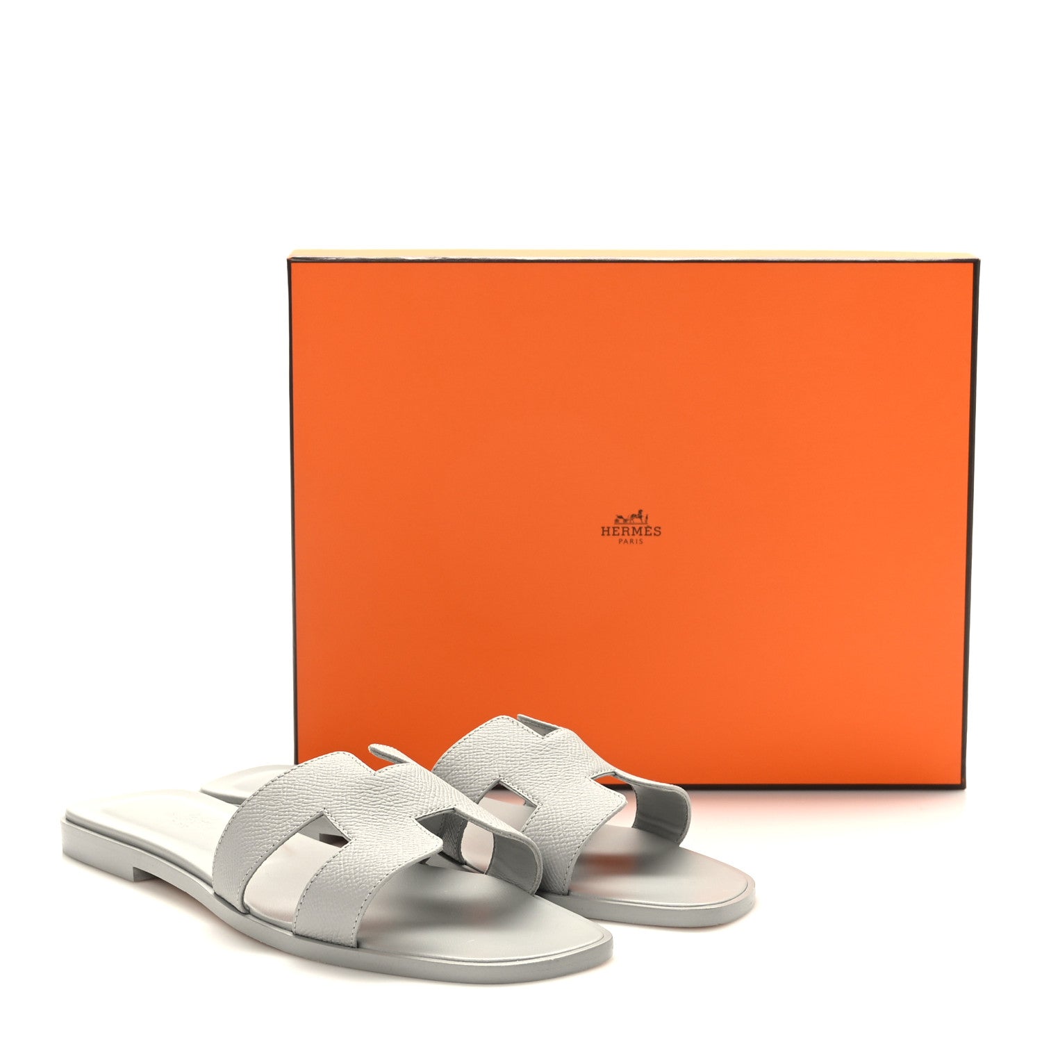 Hermes Epsom Oran Sandals 38 Bleu Glacier 9 of 9