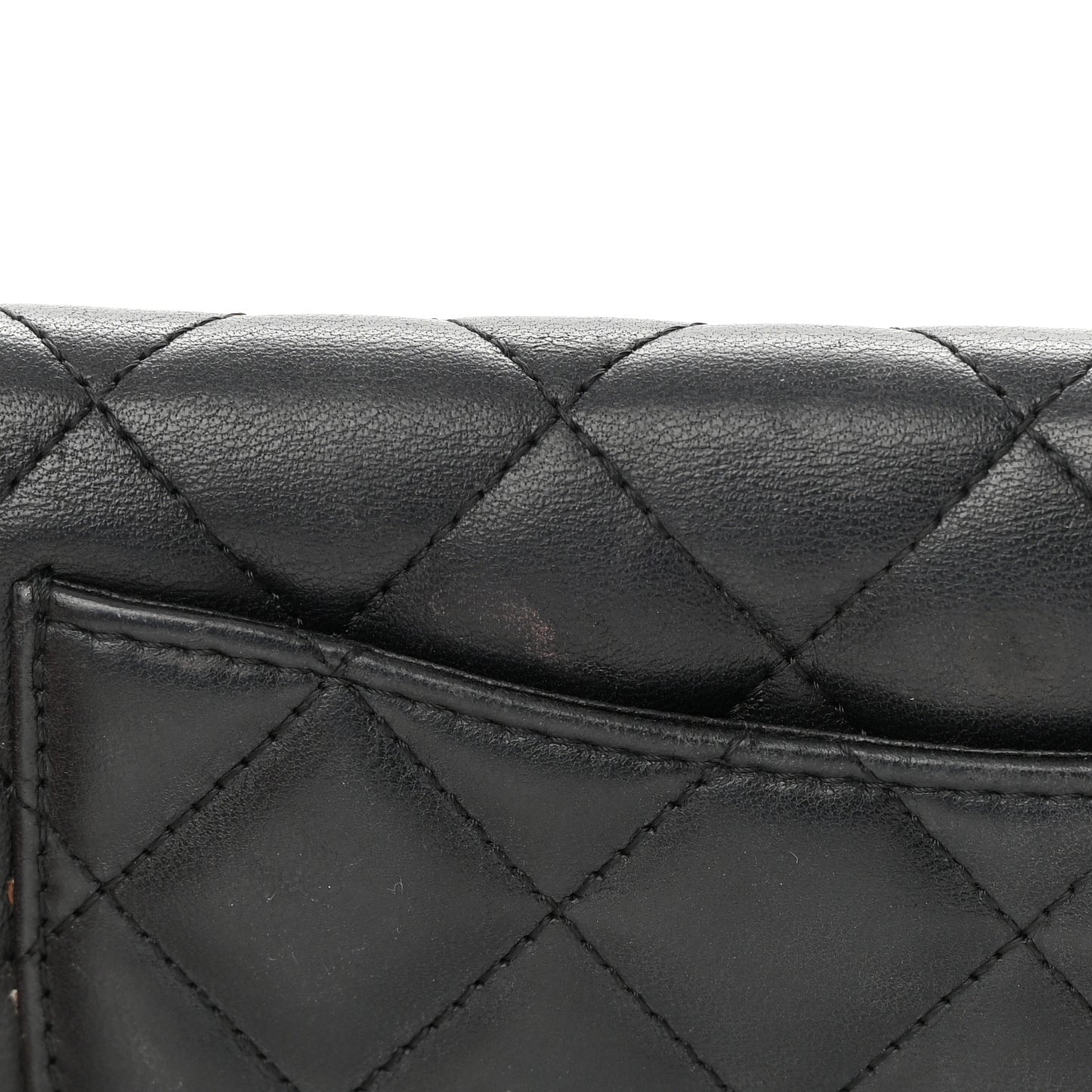 Lambskin Quilted Yen Wallet Black