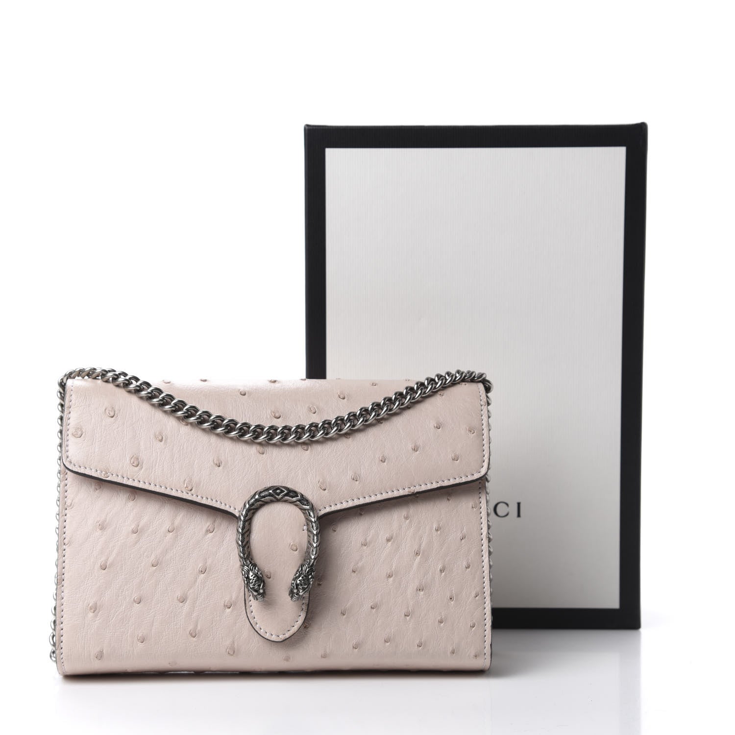 Gucci Ostrich Mini Dionysus Chain Wallet Pink 11 of 11
