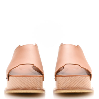 Hermes Calfskin Ellipse Mules 38 Marron Glaise 2 of 8