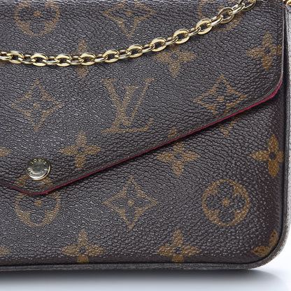 Louis Vuitton Monogram Pochette Felicie Chain Wallet Fuchsia 10 of 18