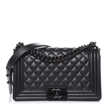 Chanel Caviar Quilted Medium Boy Flap So Black 1 of 12