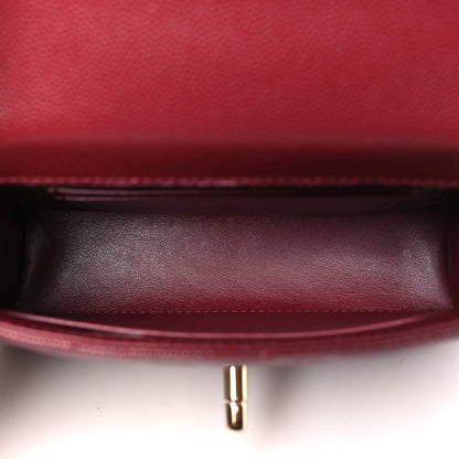 Chanel Caviar Quilted Coco Handle Clutch With Chain Burgundy 5 of 10