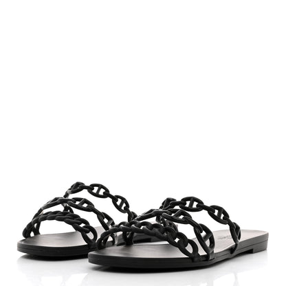 Hermes TPU Rivage Sandals 35 Black 3 of 9