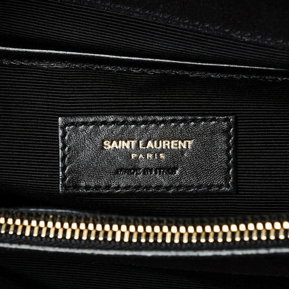 Saint Laurent Calfskin Suede Large Moujik Top Handle Bag Black 6 of 6