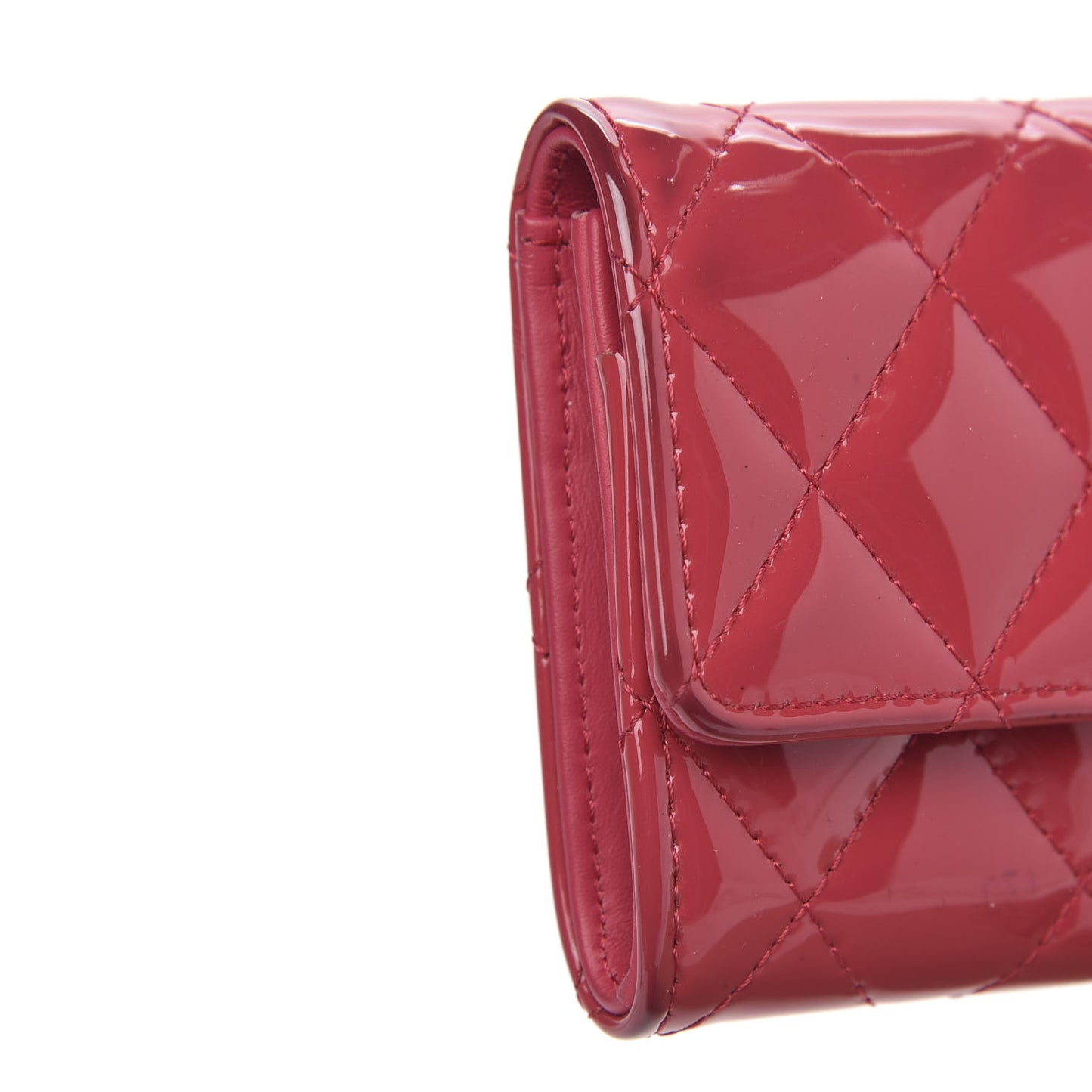 Patent Quilted Reissue Flap Card Holder Pink