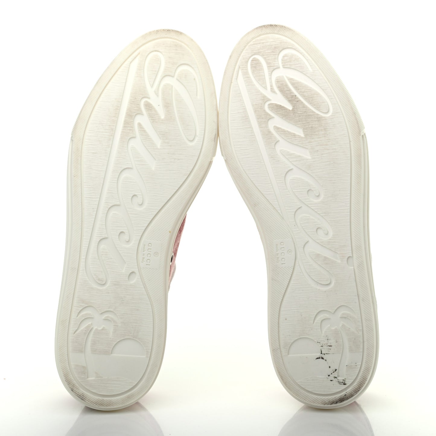 GG Monogram Calfskin Womens Low Top Sneakers 37 Pink Soft Pink